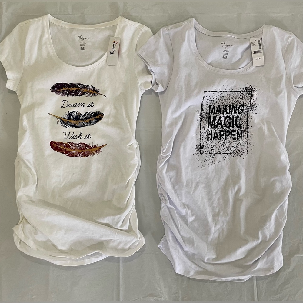 Thyme maternity t-shirts, new with tags, size S